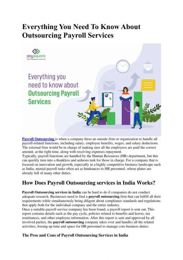 Everything You Need To Know About Outsourcing Payroll Services