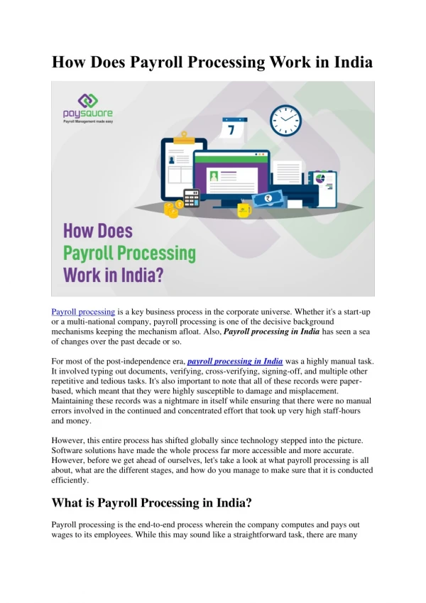 How Does Payroll Processing Work in India