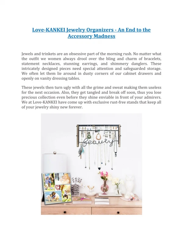 Love-KANKEI Jewelry Organizers - An End to the Accessory Madness
