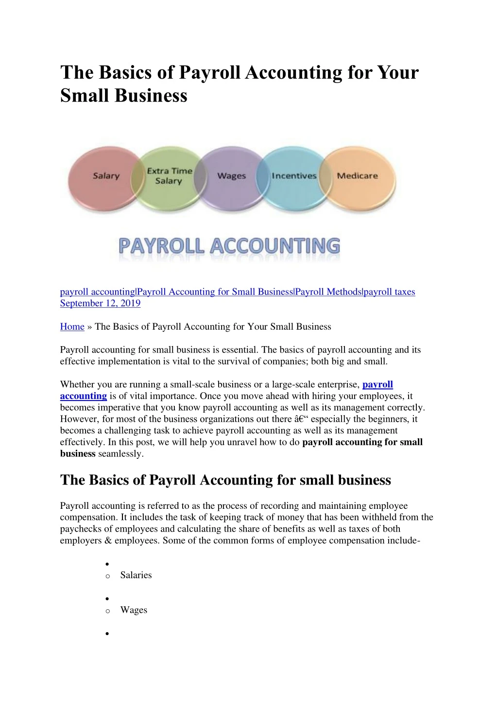 the basics of payroll accounting for your small