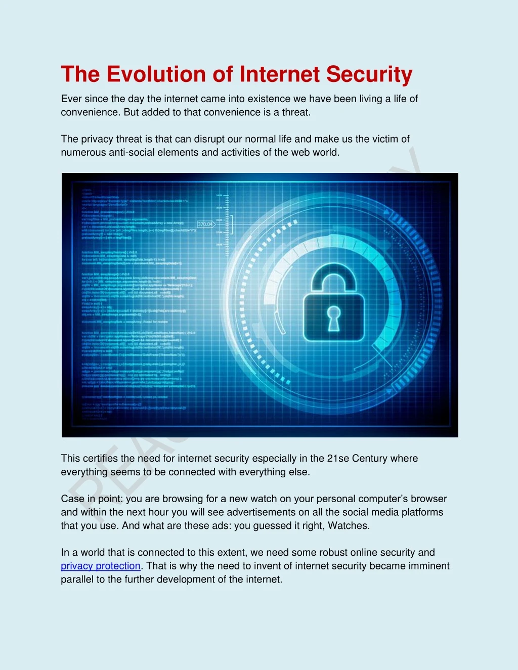 the evolution of internet security