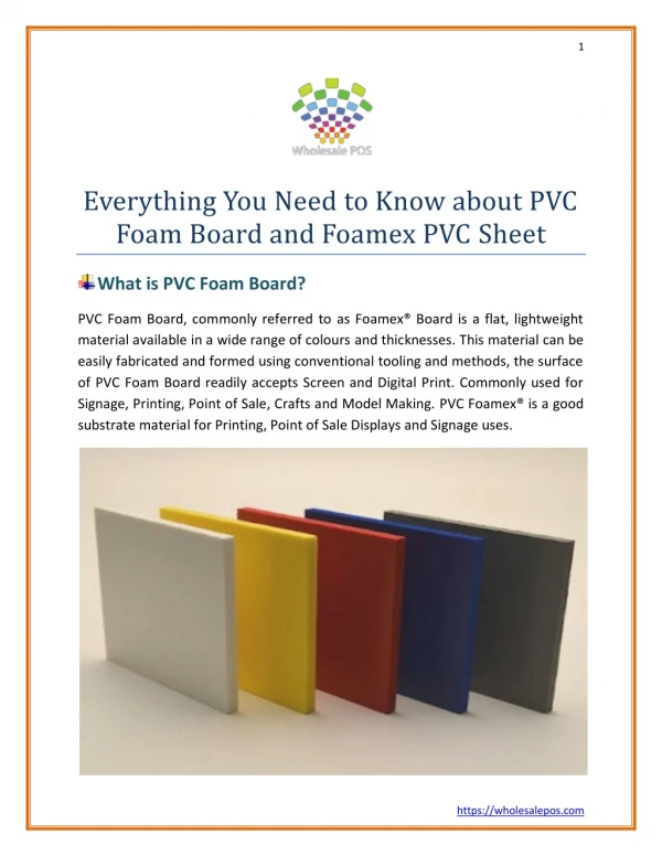 Everything You Need to Know about PVC Foam Board and Foamex PVC Sheet