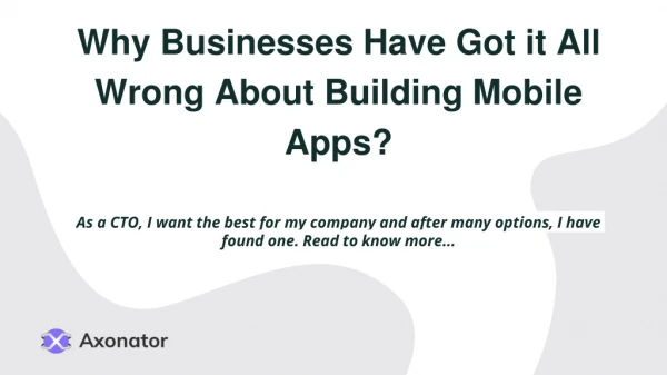 Why businesses have got it all wrong about building mobile apps ?