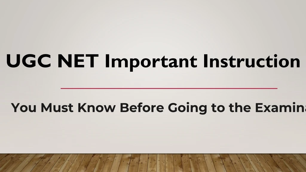 ugc net important instruction