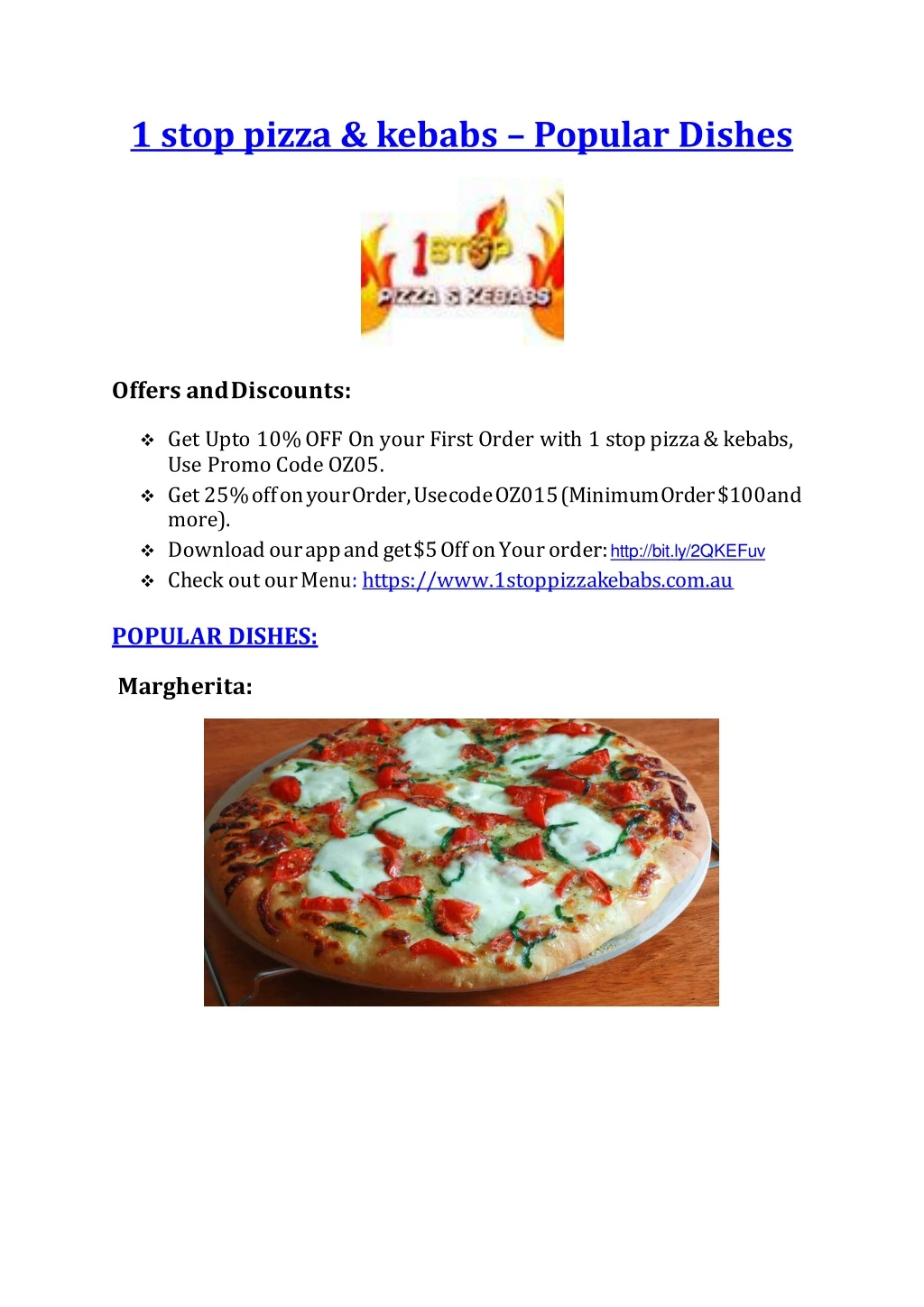 1 stop pizza kebabs popular dishes