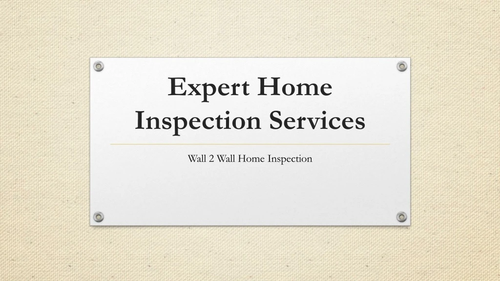 expert home inspection services