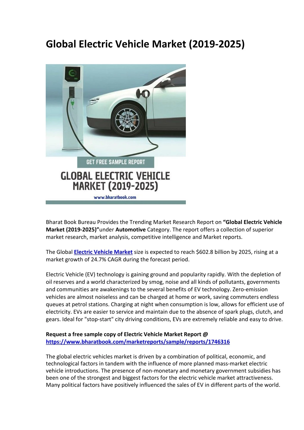 global electric vehicle market 2019 2025