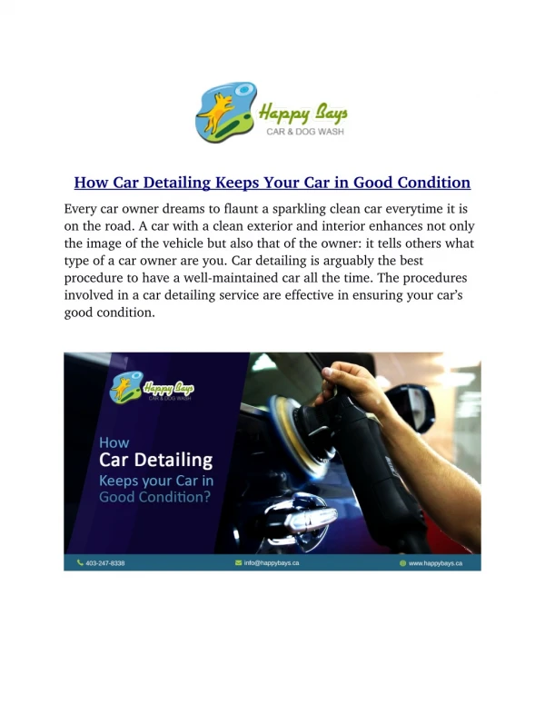 How Car Detailing Keeps your Car in Good Condition