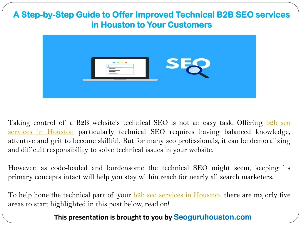 a step by step guide to offer improved technical