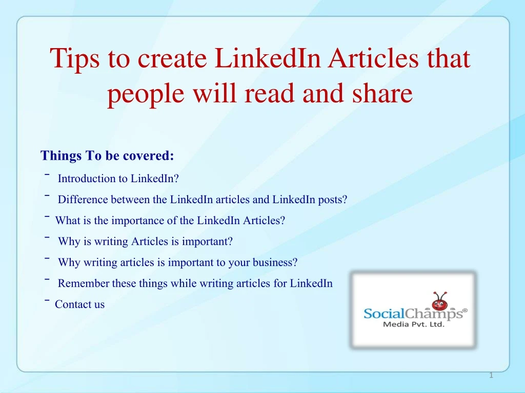 tips to create linkedin articles that people will read and share