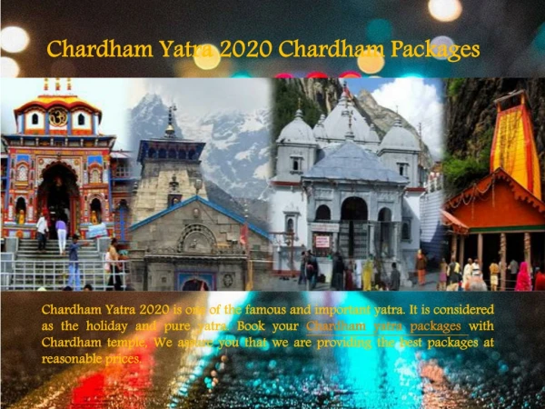 Chardham Yatra 2020 Chardham Packages