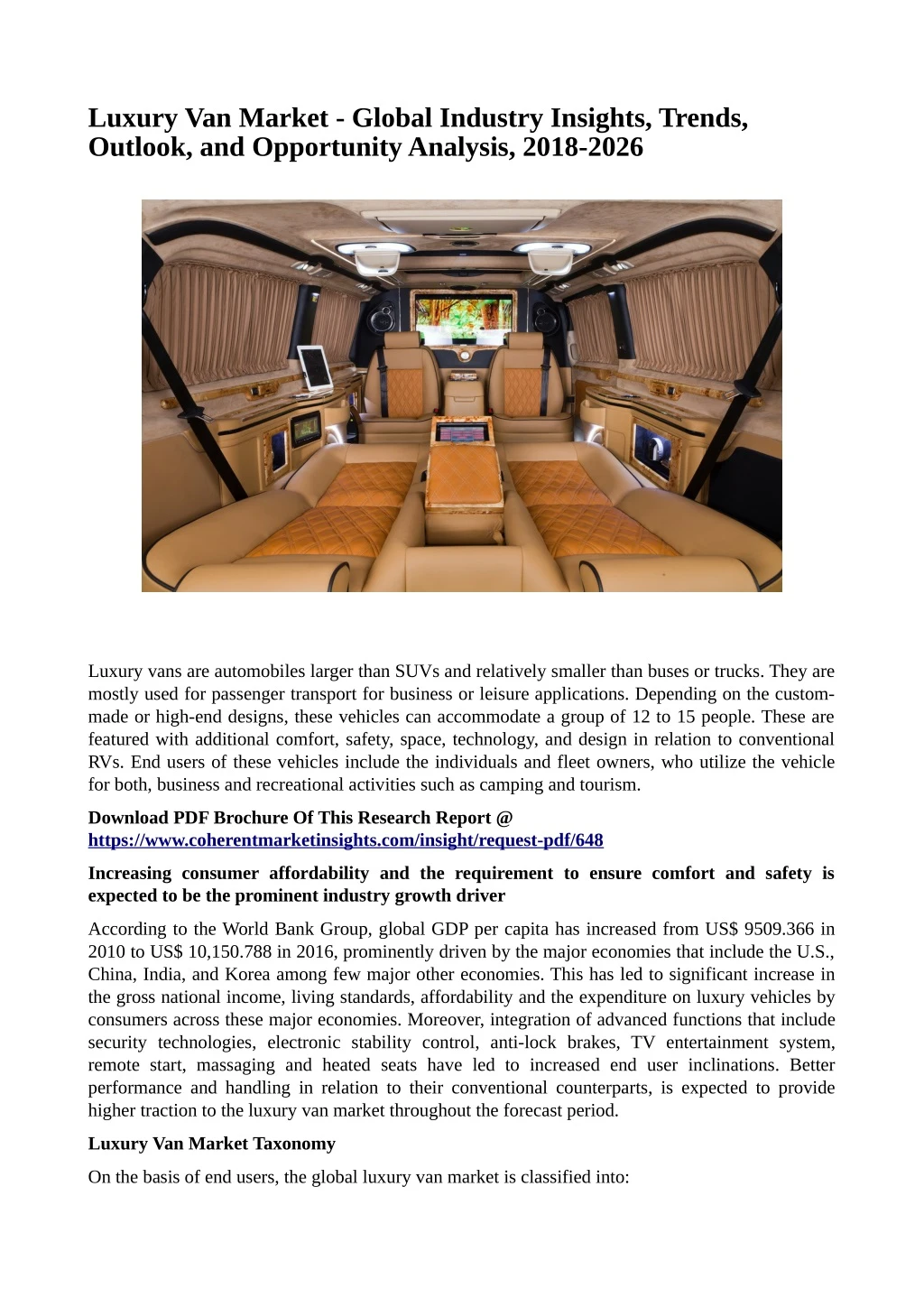 luxury van market global industry insights trends