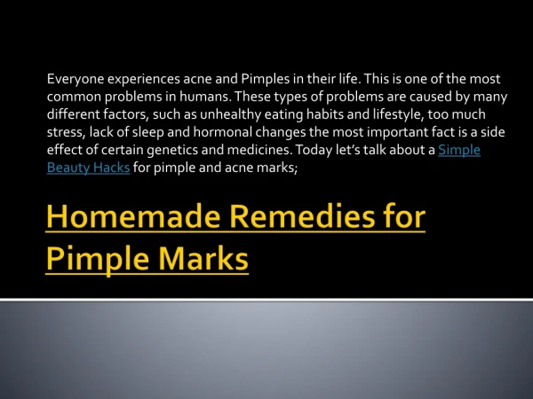 Home Remedies for Pimple Marks