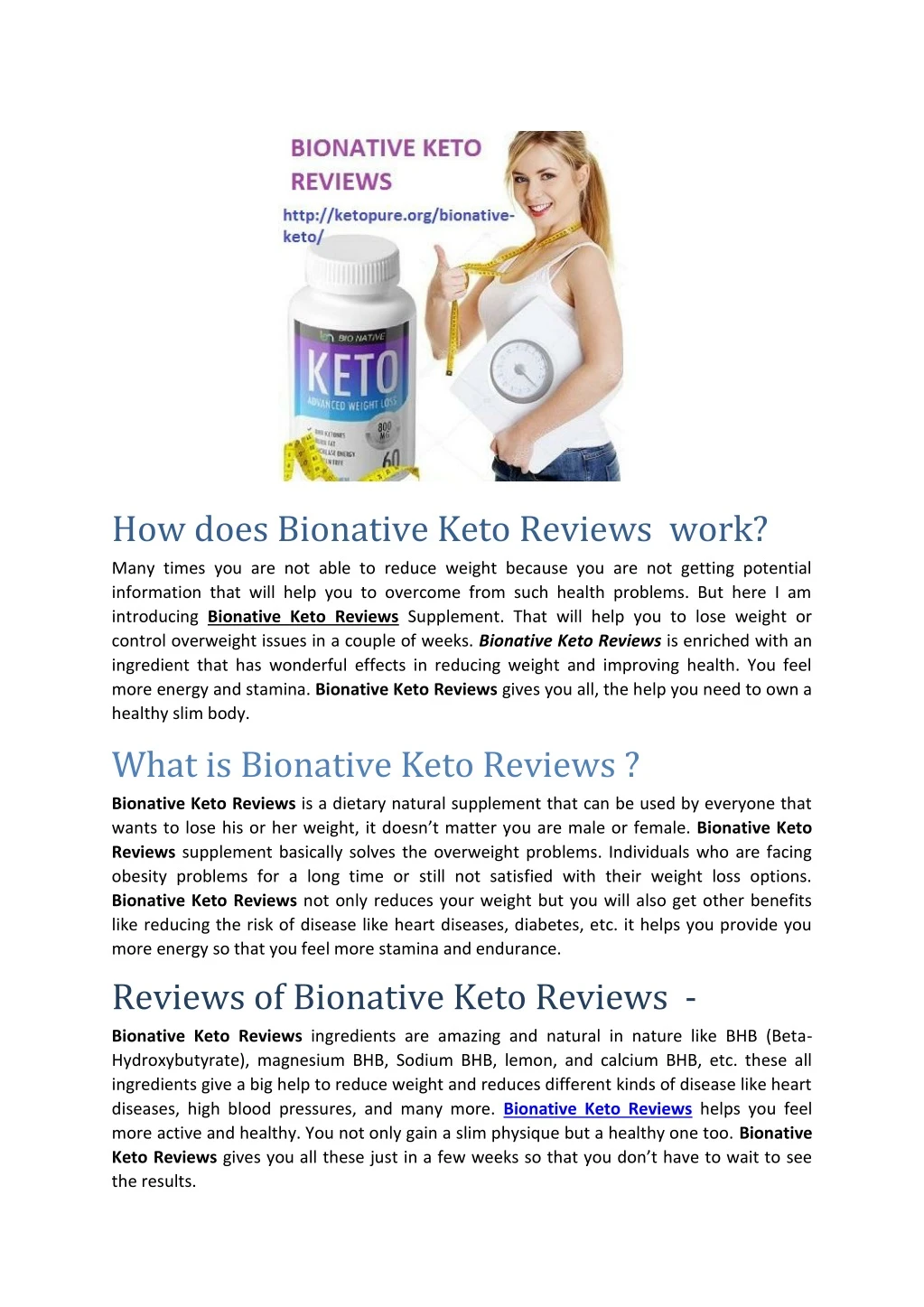 how does bionative keto reviews work