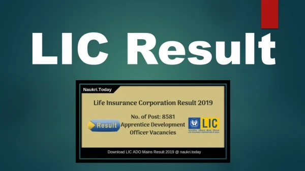 LIC Result 2019 For ADO Mains Exam | LIC ADO Final Cut Off Marks