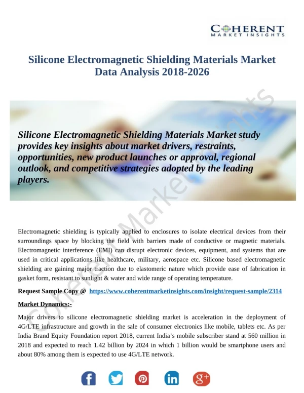 Silicone Electromagnetic Shielding Materials Market Worldwide Prospects, Size, Competitive Breakdown And Regional Foreca