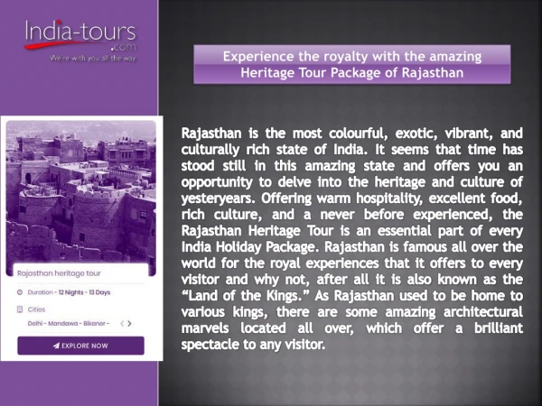 Best Heritage Tour of Rajasthan