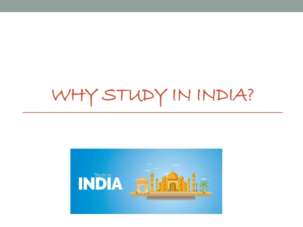 why study in india