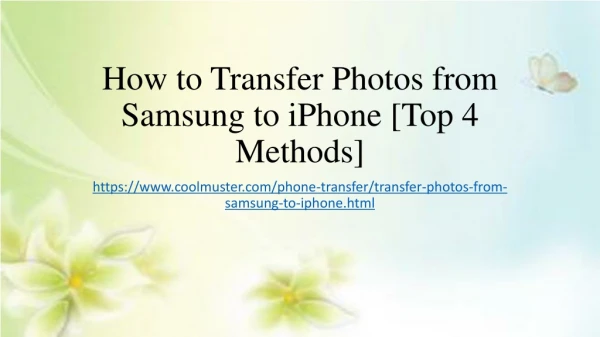 How to Transfer Photos from Samsung to iPhone in 4 Ways