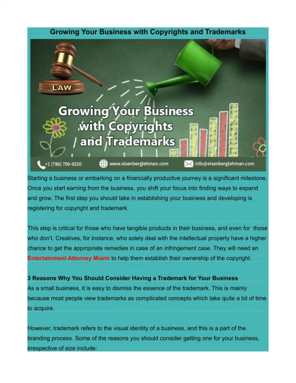 Growing Your Business with Copyrights and Trademarks