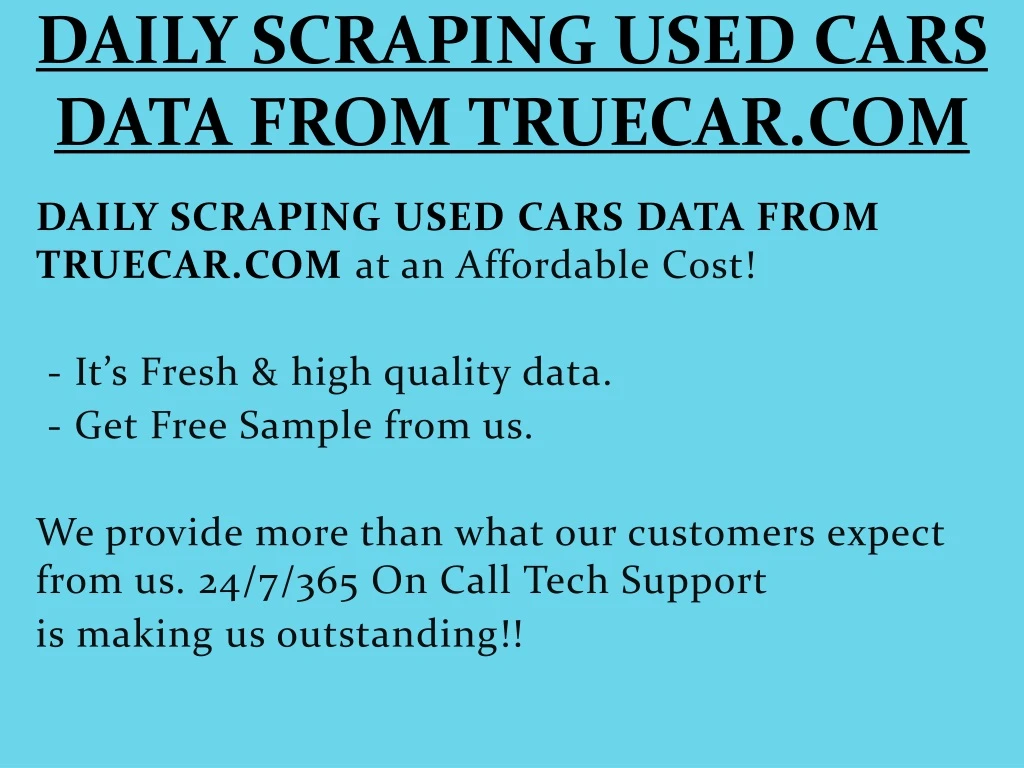 daily scraping used cars data from truecar com