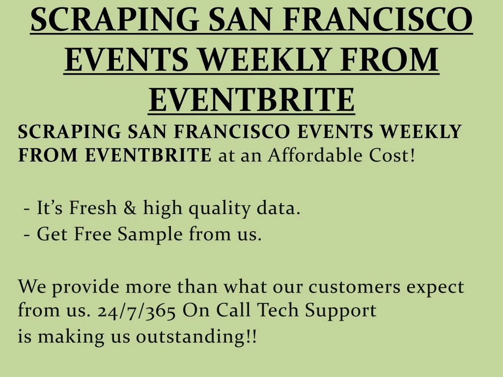scraping san francisco events weekly from eventbrite