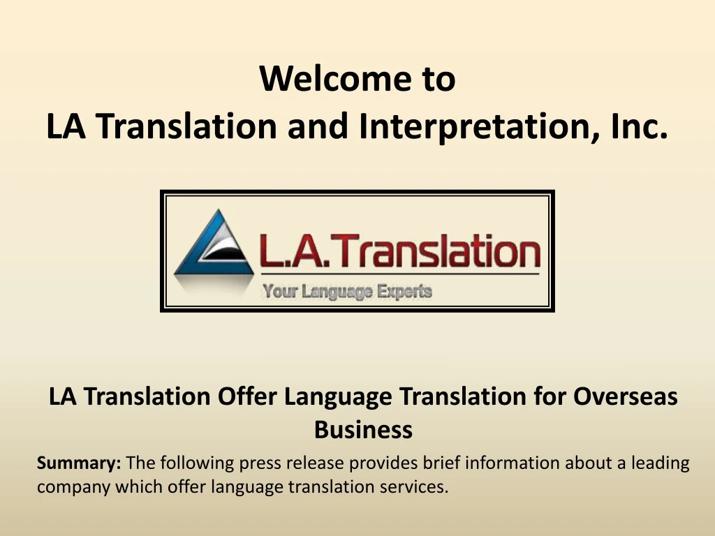 welcome to la translation and interpretation inc