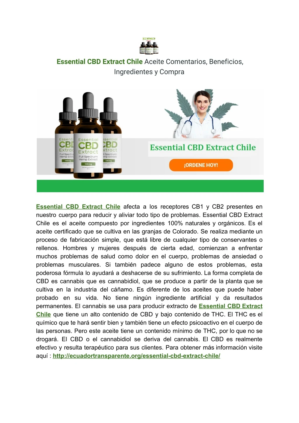 essential cbd extract chile aceite comentarios