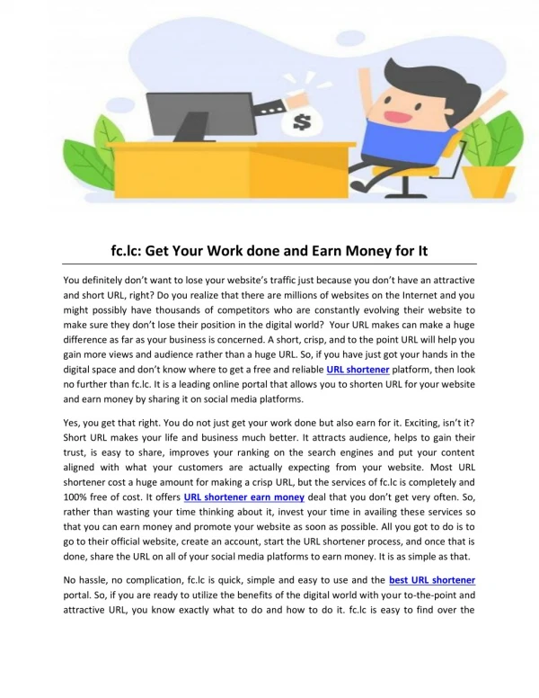 fc.lc: Get Your Work Done and Earn Money for It