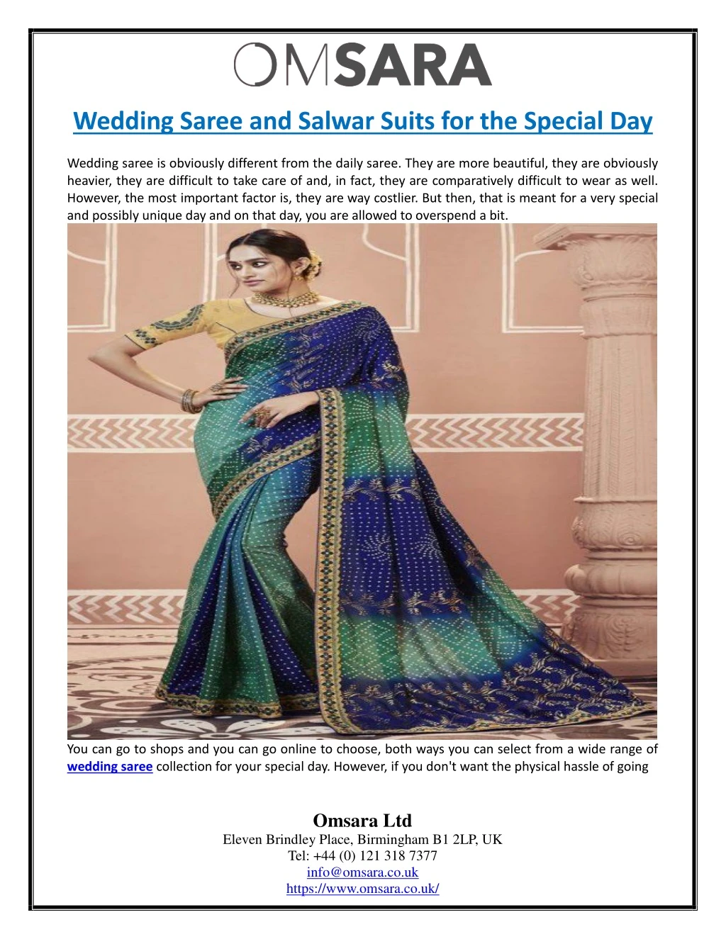 wedding saree and salwar suits for the special day