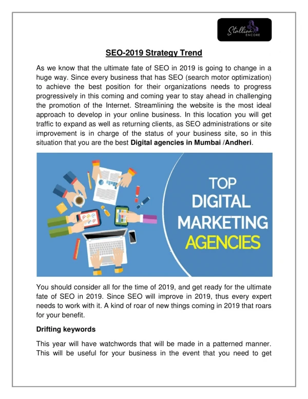 SEO-2019 Strategy Trend