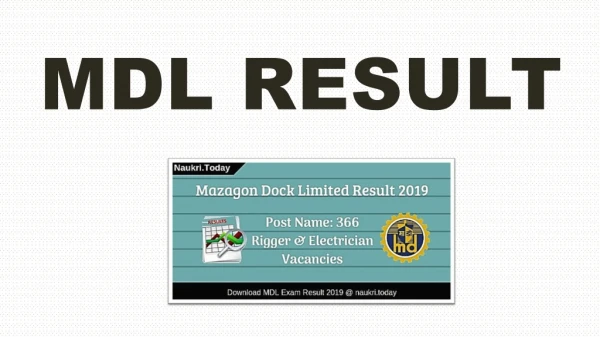 Download MDL Result 2019 Rigger & Electrician Cut off Marks & Merit List