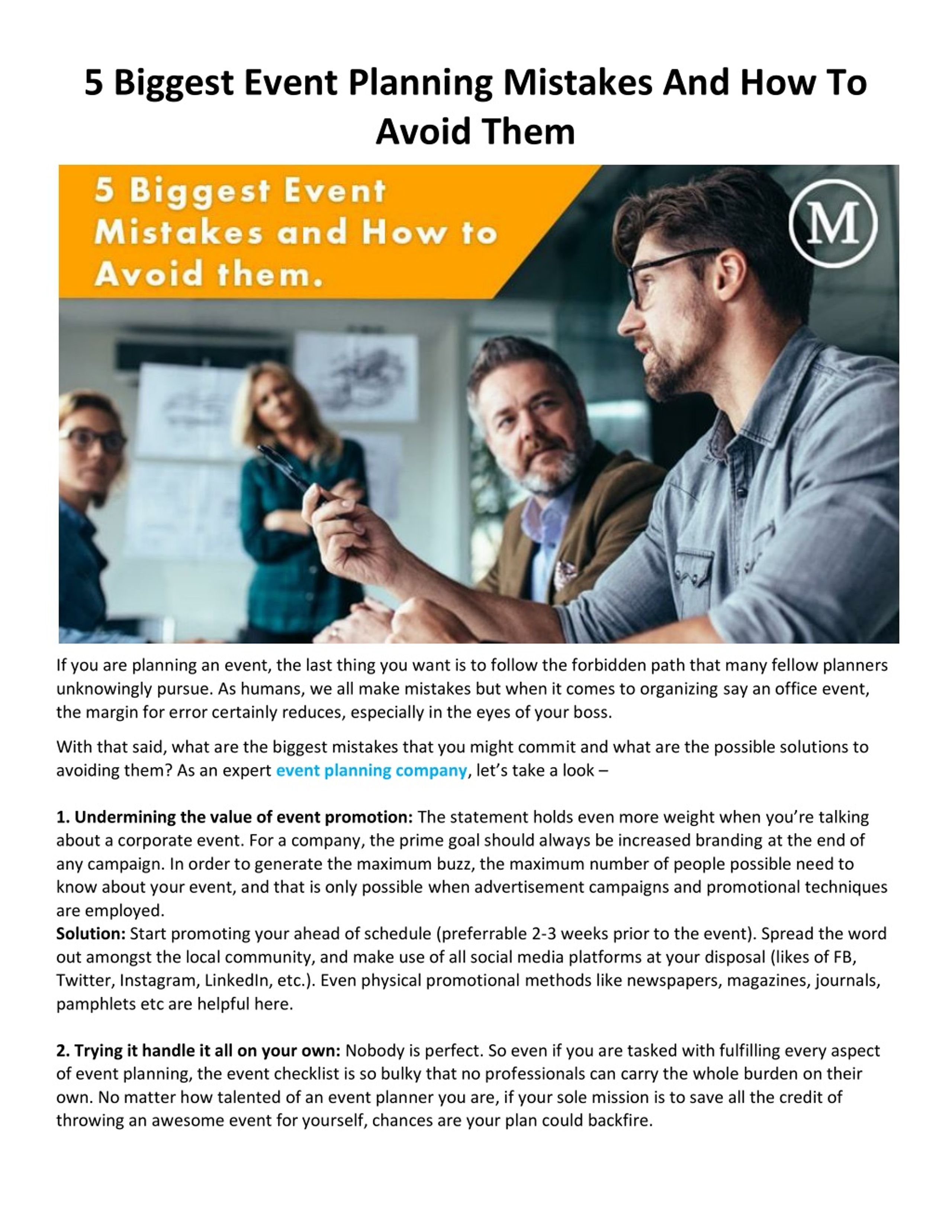 PPT - 5 Biggest Event Planning Mistakes And How To Avoid Them ...