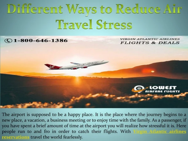 Different Ways to Reduce Air Travel Stress