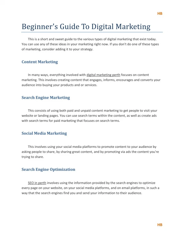 Beginner's Guide To Digital Marketing