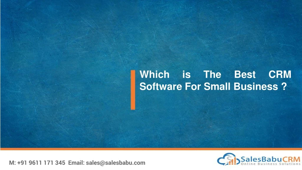 which is the best crm software for small business