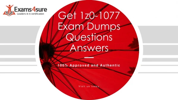 1z0-1077 Exam Dumps
