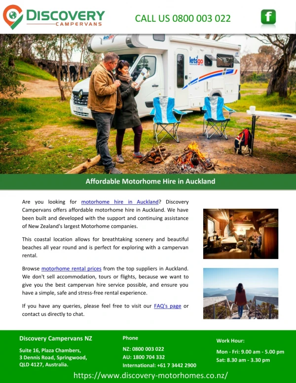 Affordable Motorhome Hire in Auckland