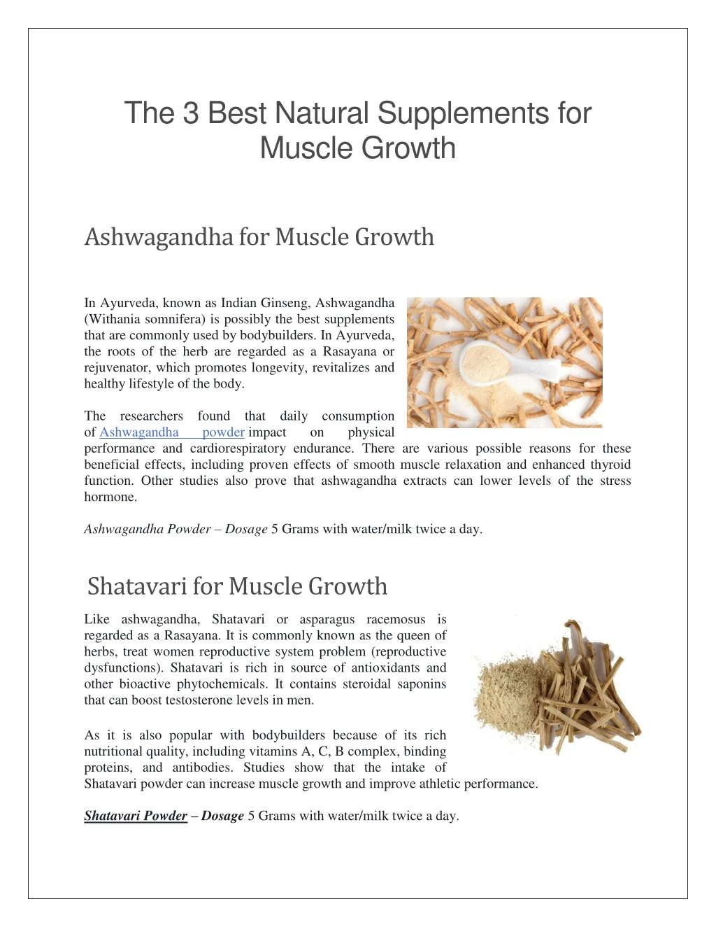 the 3 best natural supplements for muscle growth