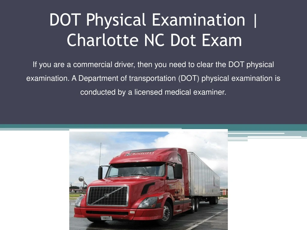 dot physical examination charlotte nc dot exam