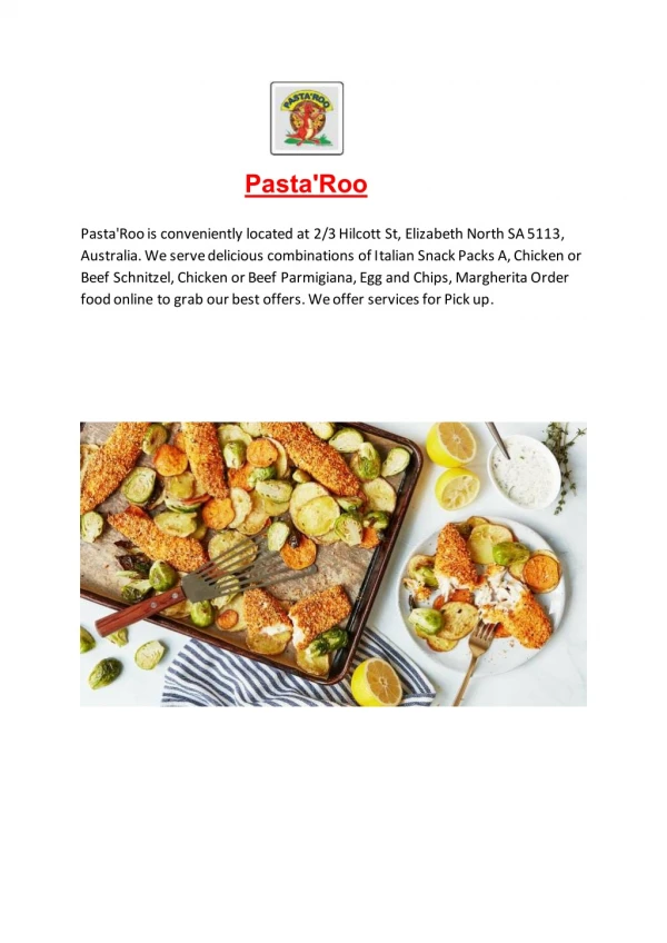 15% Off - Pasta'Roo-Elizabeth South - Order Food Online