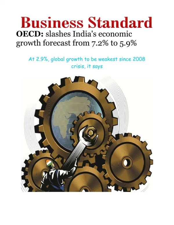 Oecd slashes india's economic growth forecast from 7.2% to 5.9%