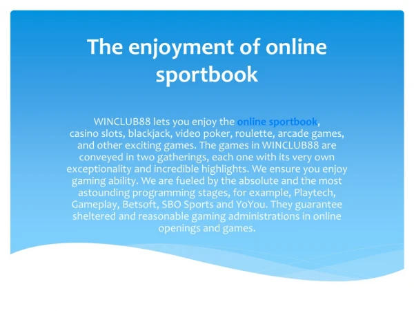 Live and online sportbook.