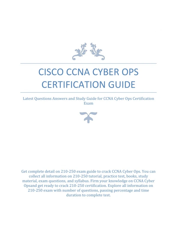 Latest Questions Answers for CISCO CCNA Cyber Ops Certification