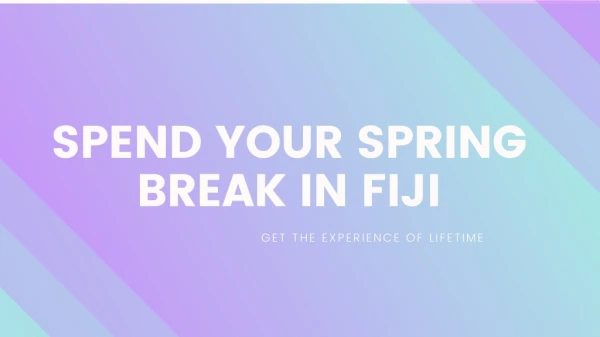 Spend Your Spring Break In Fiji