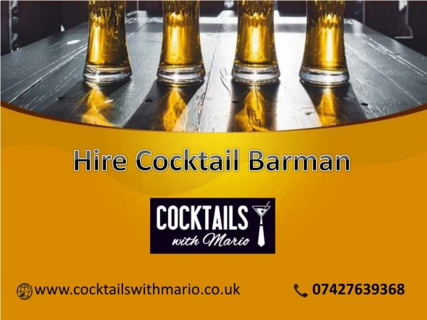 Hire Cocktail Barman & enjoy the party without any worry