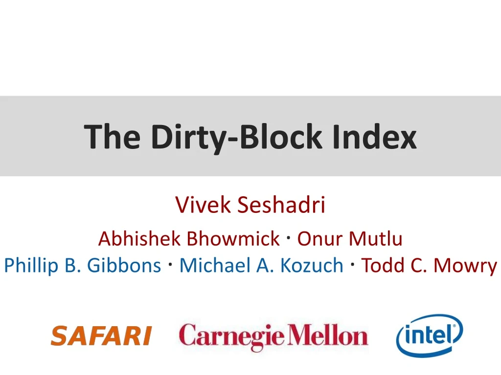 the dirty block index