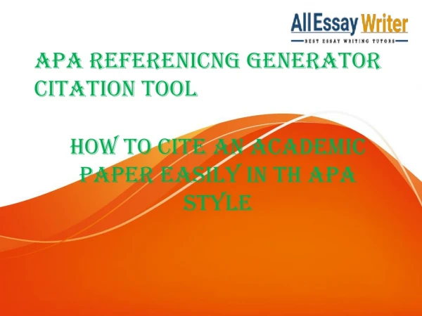 APA Reference Generator Citation Tool