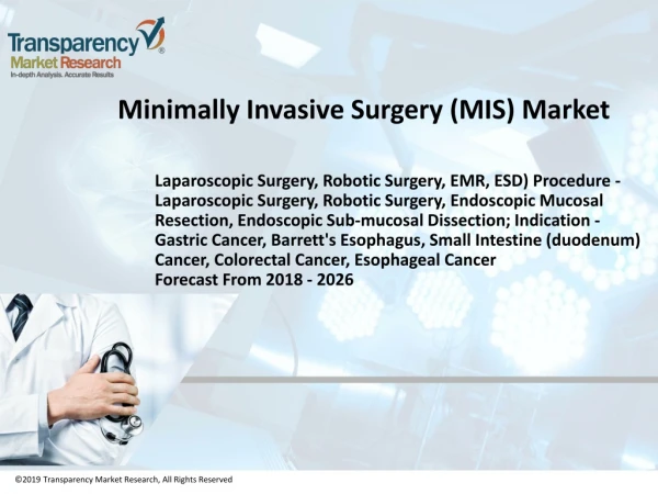 Minimally Invasive Surgery (MIS) Market by Procedure, Indication, End User, Geography & Forecast - 2026