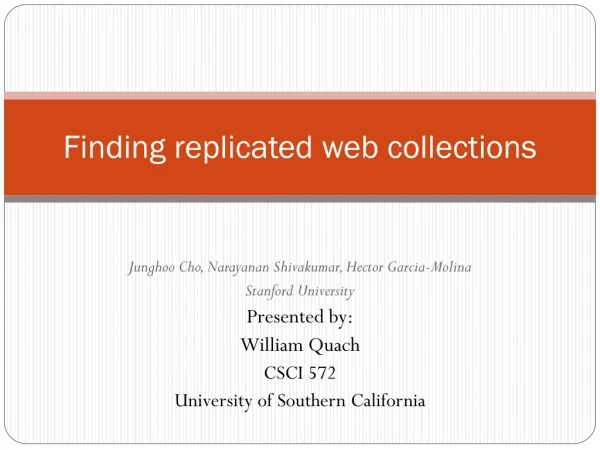Finding replicated web collections